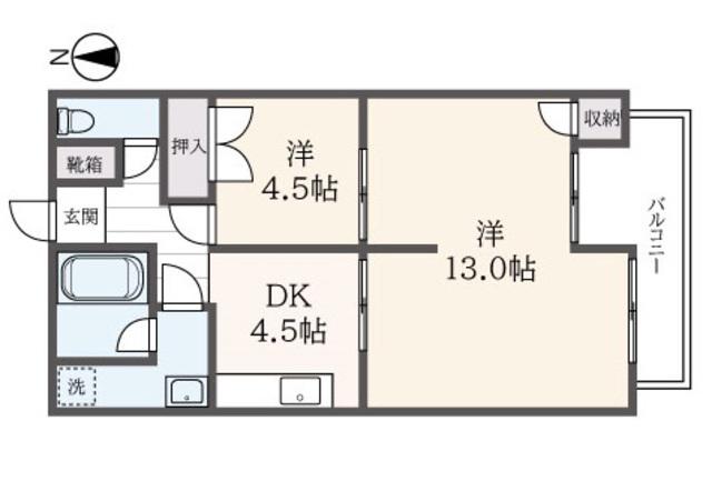 リファイン柴田(2DK/2階)の間取り写真