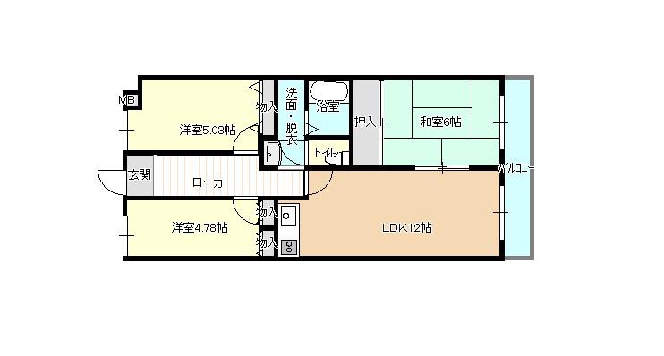 加古川グリーンシティE棟(3LDK/5階)の間取り写真