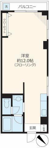 動坂ハイツ(ワンルーム/4階)の間取り写真