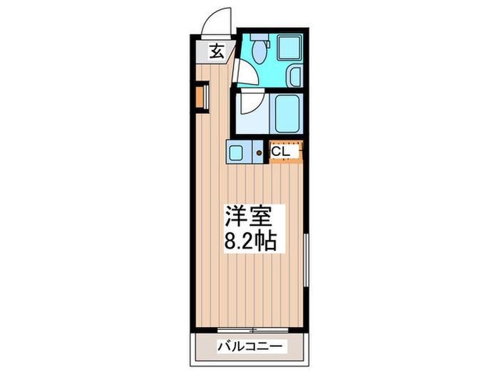 HILLS BLANCHE(ワンルーム/2階)の間取り写真