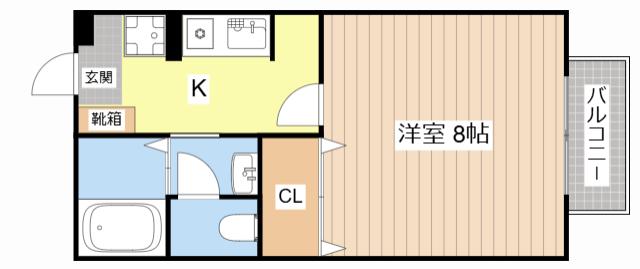 グランディール守山(1K/1階)の間取り写真