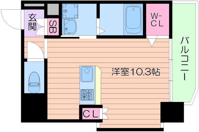OAK彌榮 夕陽ヶ丘(ワンルーム/5階)の間取り写真