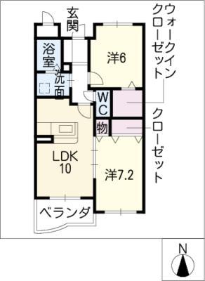 BELLEANGE(2LDK/3階)の間取り写真