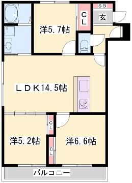 MOMIJI(3LDK/2階)の間取り写真