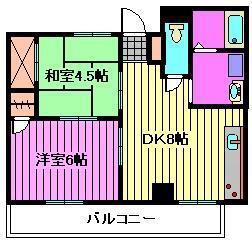 YSSQUARE東大成(2DK/2階)の間取り写真