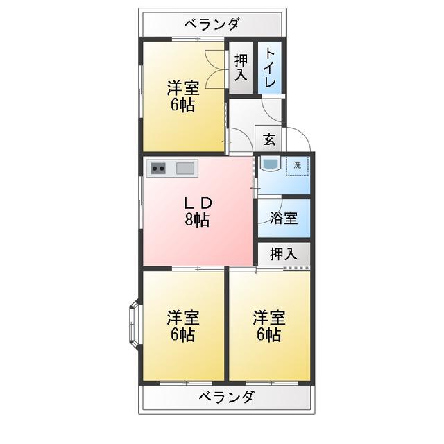 ロゼ湘南(3LDK/3階)の間取り写真