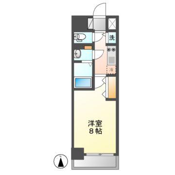 プレサンス新栄町ギャラント(1K/13階)の間取り写真