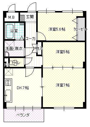 VIA.さくら(3DK/4階)の間取り写真