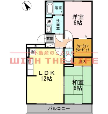 ペイサージュ上津(2LDK/3階)の間取り写真