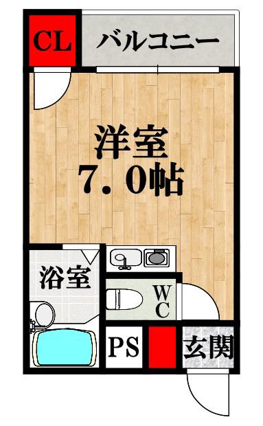 吉川マンション(ワンルーム/6階)の間取り写真