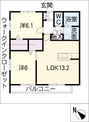 ESPERANCA(2LDK/2階)の間取り写真
