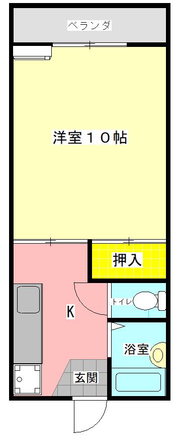 エルメス今町(1K/2階)の間取り写真
