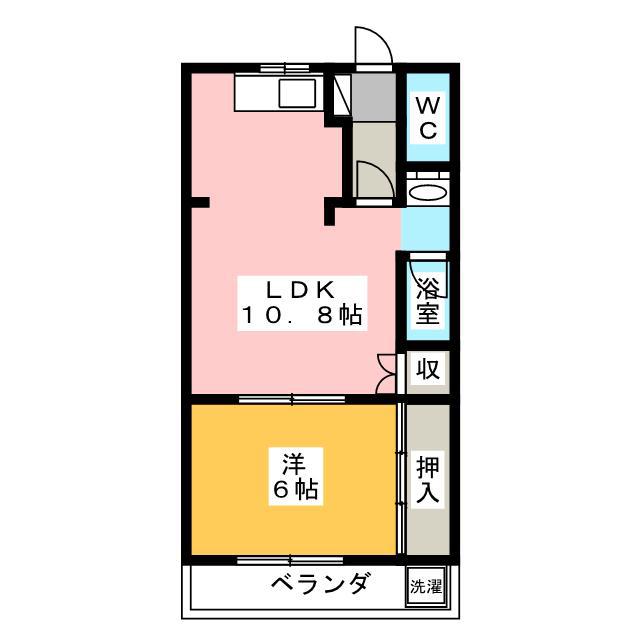 エポックハイムけんせい C(1LDK/1階)の間取り写真