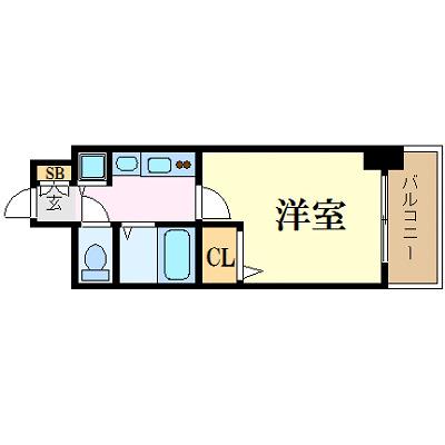 プレサンス難波リバーオアシス(1K/5階)の間取り写真