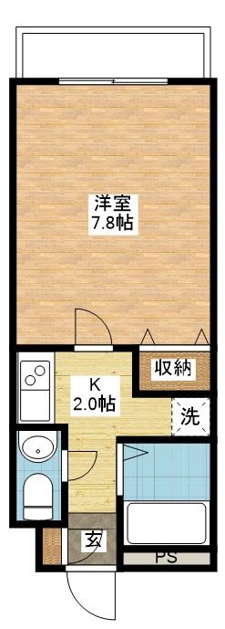 TSビル(1K/5階)の間取り写真