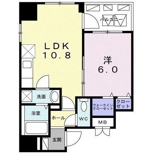 カナン クロエ 門前仲町(1LDK/3階)の間取り写真