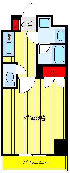 VERONA板橋本町LUSSO(1K/4階)の間取り写真