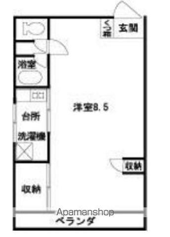 コーポ橘通(1K/2階)の間取り写真