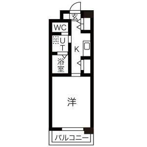 メゾンやわらぎ(1K/3階)の間取り写真