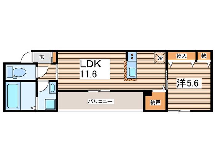 デイアSTIII(1LDK/1階)の間取り写真