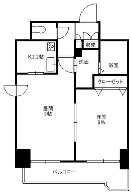 ティアラFCサイド(1LDK/2階)の間取り写真