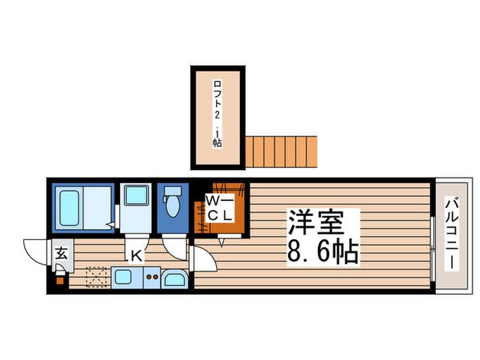 クレセール(1K/3階)の間取り写真