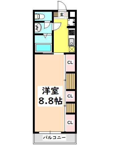 RAIZ若松(1K/3階)の間取り写真