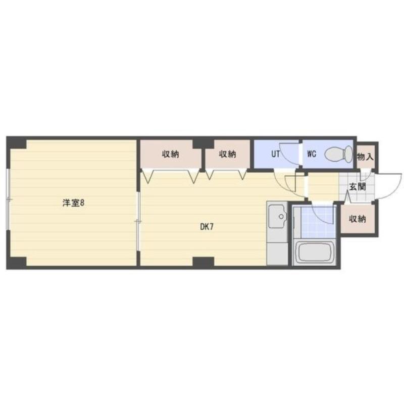 マニーズフラッツ(1LDK/1階)の間取り写真