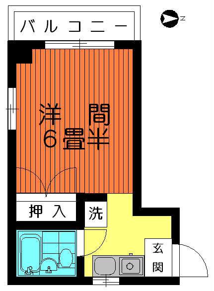 HANAWAビル(1K/5階)の間取り写真