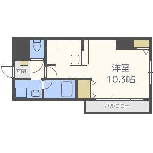 OCEAN松屋町(ワンルーム/4階)の間取り写真