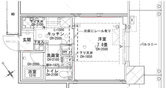 BRILLIA TOWER 浜離宮(1K/11階)の間取り写真