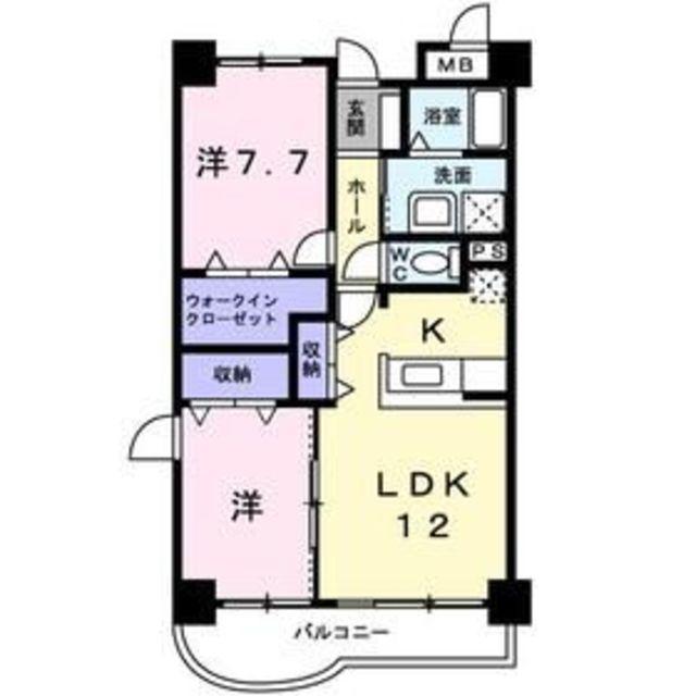 ミドル・ビレッジ(2LDK/1階)の間取り写真