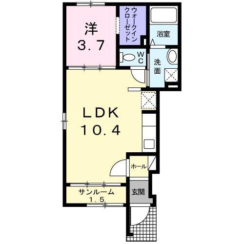 ブライトレジデンスII(1LDK/1階)の間取り写真