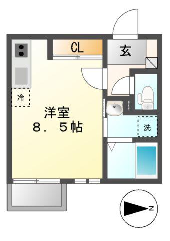 グランティック大曽根(ワンルーム/2階)の間取り写真