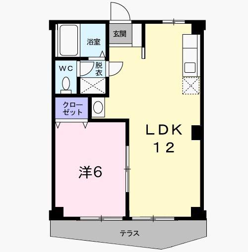 CRESTALL(1LDK/1階)の間取り写真