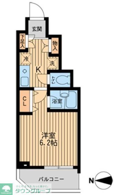 ドゥーエ西大島(1K/6階)の間取り写真