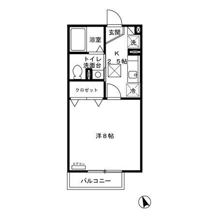シャンテ久我山(1K/1階)の間取り写真