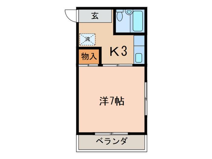 セゾン青山(1K/4階)の間取り写真