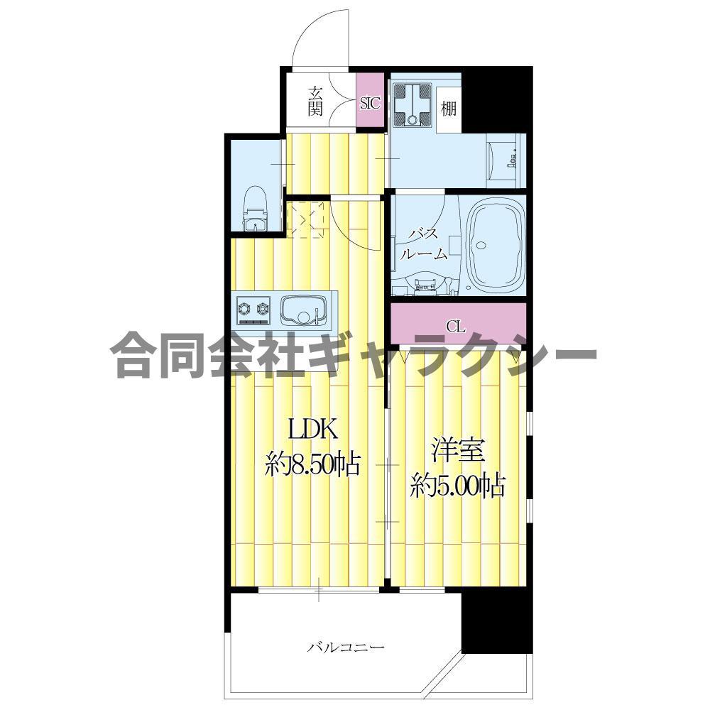 プレジオ江坂II(1LDK/7階)の間取り写真