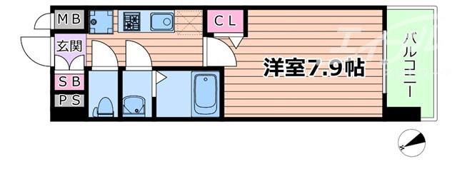 プレサンスNEO上新庄PRIMECRUIS(1K/3階)の間取り写真