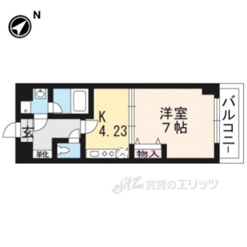 エンゼルプラザイースト2(1DK/3階)の間取り写真
