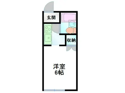 ジュノ B棟(1K/2階)の間取り写真
