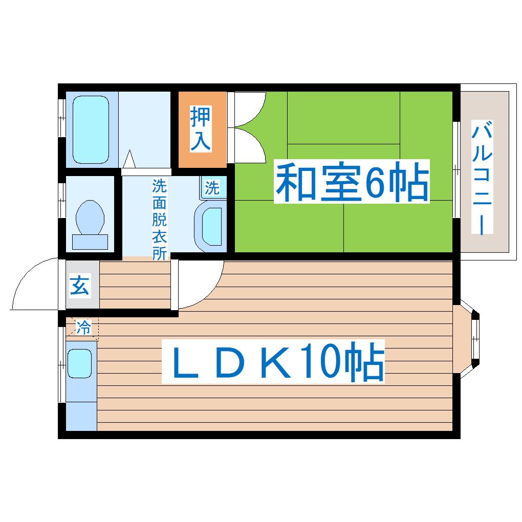 コーポ508(1LDK/2階)の間取り写真