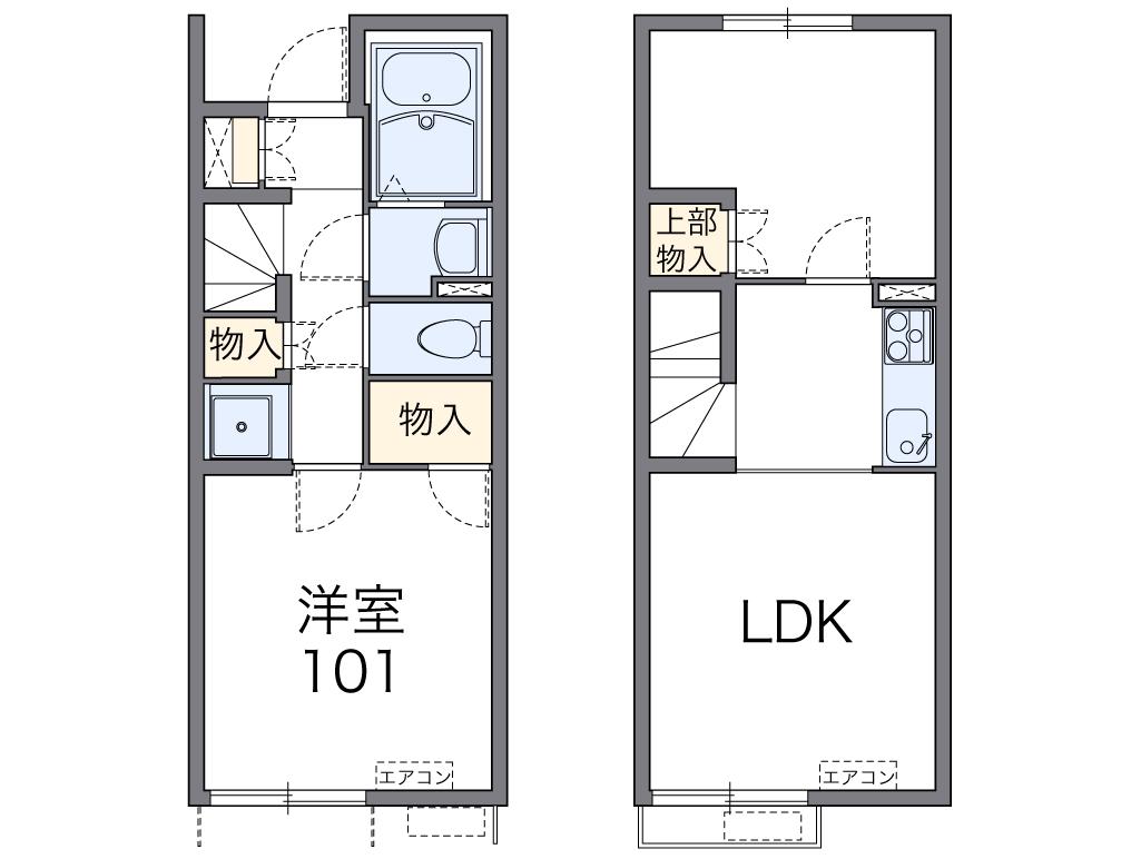 八代福正I(2LDK/1階)の間取り写真