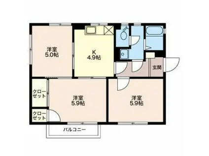 エスポワールSHODA III(3DK/2階)の間取り写真