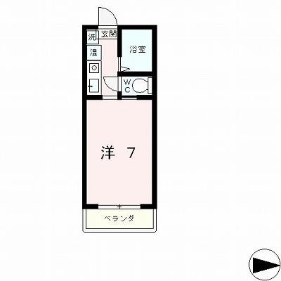 ソアールⅡ(1K/2階)の間取り写真