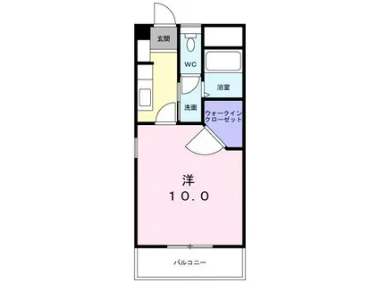 QUA21(1K/1階)の間取り写真