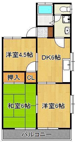 ルミエール太賀(3DK/2階)の間取り写真