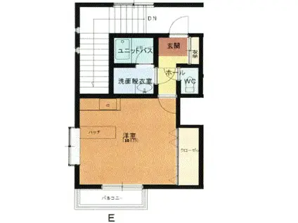 めぐみハイツ(ワンルーム/2階)の間取り写真