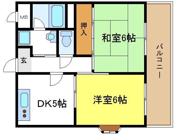 メゾンクレール(2DK/7階)の間取り写真